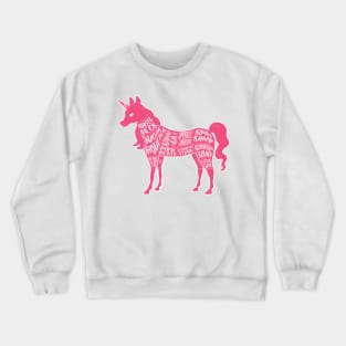 Pink Unicorn - Fantasy Butcher Cuts of Meat Crewneck Sweatshirt